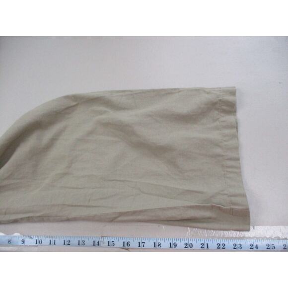 Japna Jumpsuit Women Medium Tan Linen Blend Wide Leg Crop Strappy Pockets Retro - Picture 7 of 12